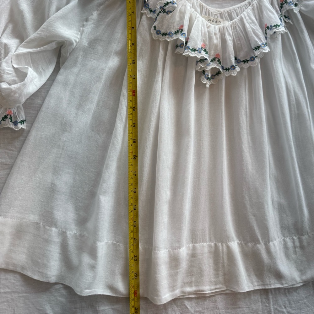 DOÉN CHATEAU 🌺🍃 “BLOUSE,” WHITE, (was hemmed from Chateau Slip), RARE, Size L - Picture 7 of 13